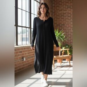 Polo Ralph Lauren Black Henley Dress in XL